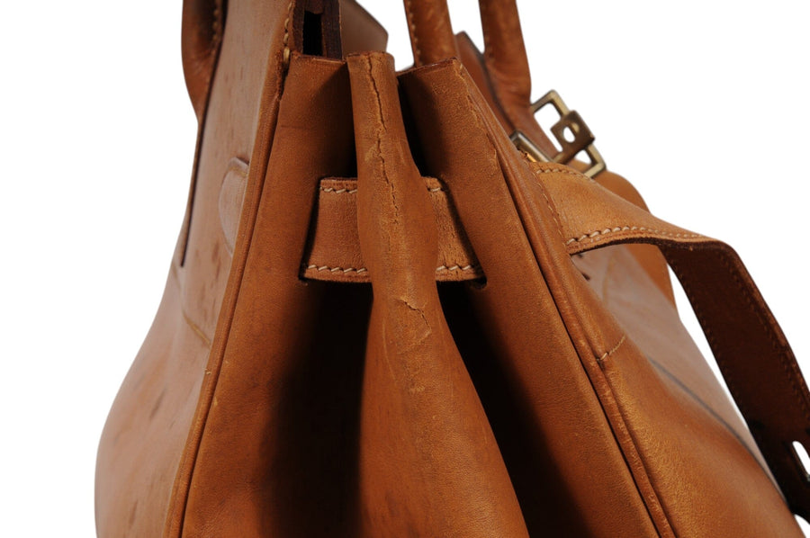 Hermes Vintage Haut à Courroies Hac 50 Birkin Natural Tan Brass Hardware Travel Duffle Bag HERMÈS 