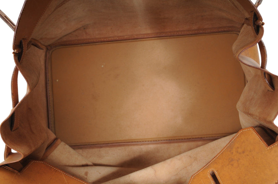 Hermes Vintage Haut à Courroies Hac 50 Birkin Natural Tan Brass Hardware Travel Duffle Bag HERMÈS 