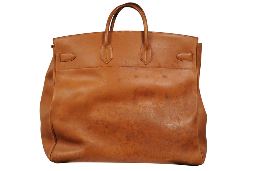 Hermes Vintage Haut à Courroies Hac 50 Birkin Natural Tan Brass Hardware Travel Duffle Bag HERMÈS 