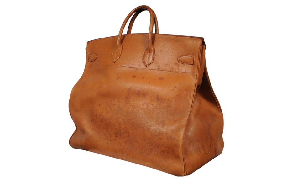Hermes Vintage Haut à Courroies Hac 50 Birkin Natural Tan Brass Hardware Travel Duffle Bag HERMÈS 