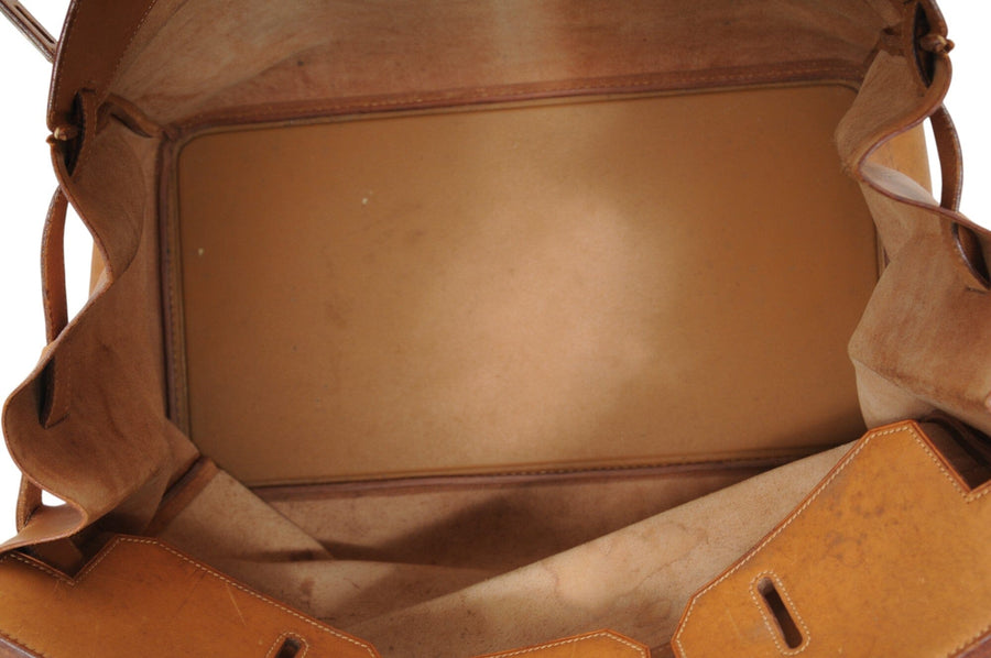 Hermes Vintage Haut à Courroies Hac 50 Birkin Natural Tan Brass Hardware Travel Duffle Bag HERMÈS 