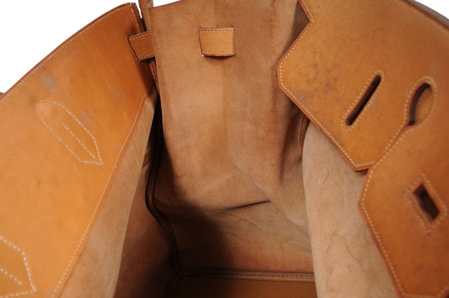Hermes Vintage Haut à Courroies Hac 50 Birkin Natural Tan Brass Hardware Travel Duffle Bag HERMÈS 