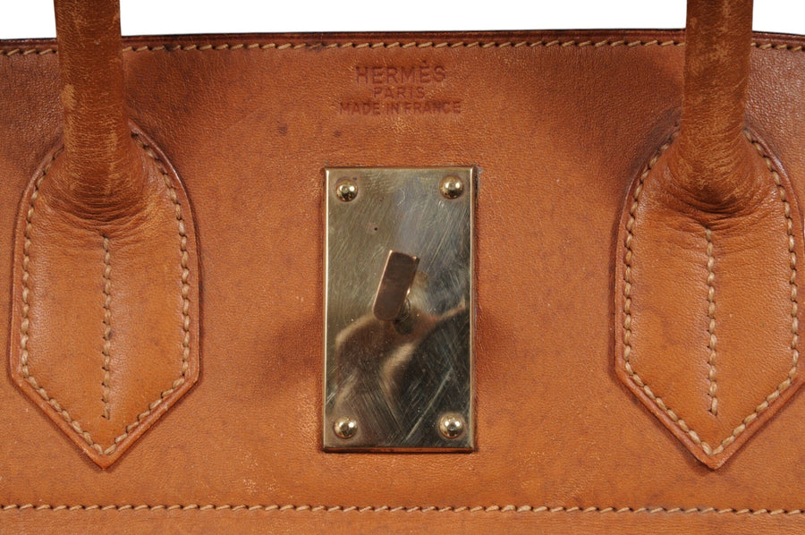 Hermes Vintage Haut à Courroies Hac 50 Birkin Natural Tan Brass Hardware Travel Duffle Bag HERMÈS 