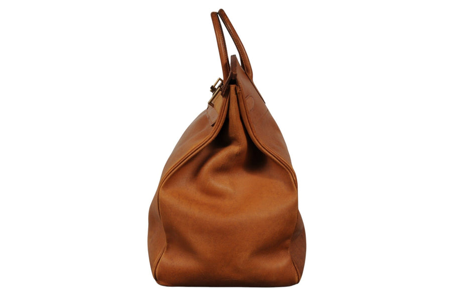Hermes Vintage Haut à Courroies Hac 50 Birkin Natural Tan Brass Hardware Travel Duffle Bag HERMÈS 