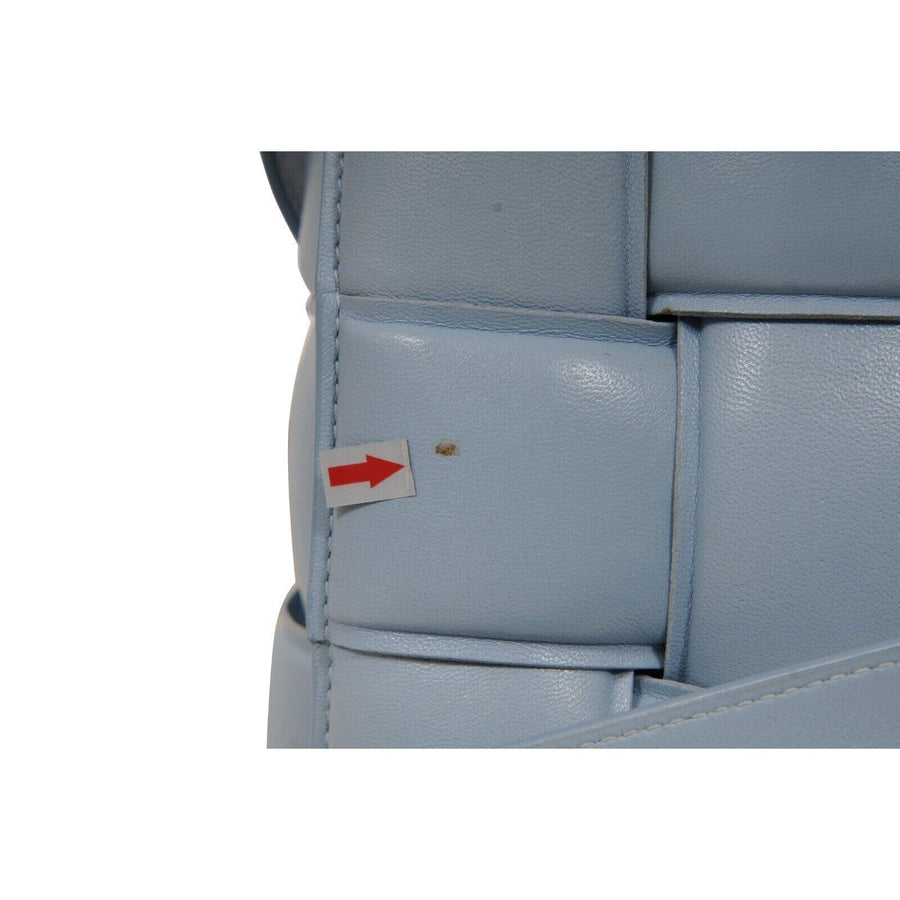 Intrecciato Padded Cassette Crossbody Bag Blue Leather Bottega Veneta 