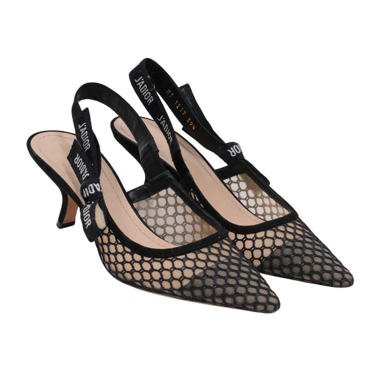 Dior Womens J'ADior Slingback Pumps Size US Black Mesh - Main Image