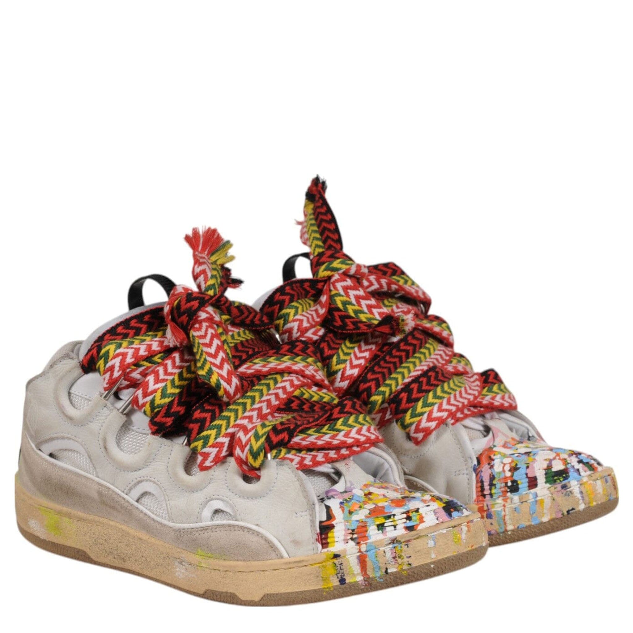 Gallery Dept.×Lanvin,Melted Low Top Vulcanized Paint Splatter Sneakers  sz 7 NWT Lanvin Gallery Dept Black Paint Splatter Curb Oversized  main image 3