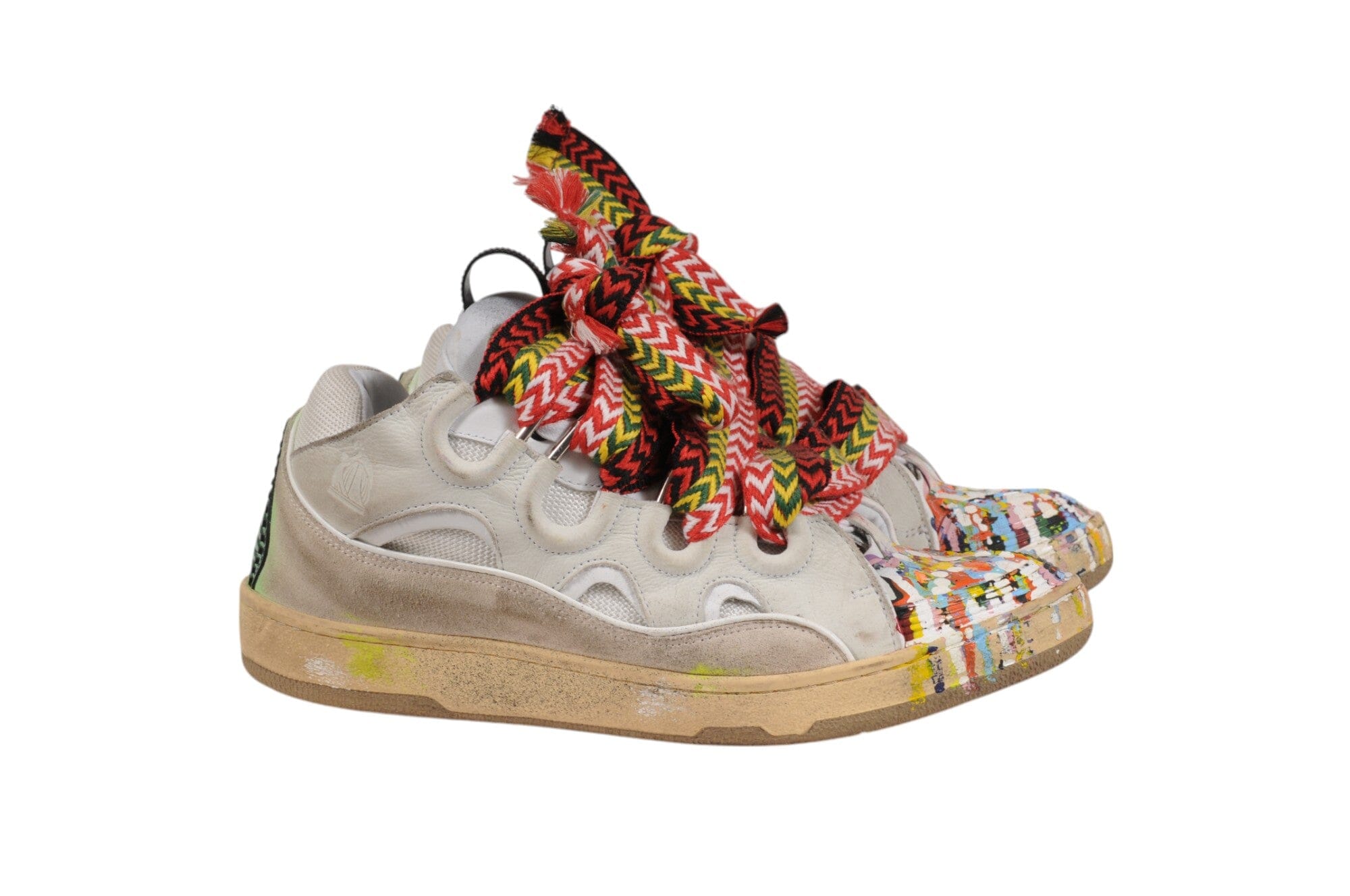Lanvin Gallery Dept Mens Curb Paint Splatter Skate Sneakers US 10