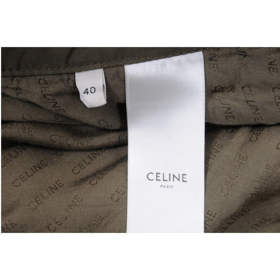 Lightweight Nylon Cargo Pants Olive Green Celine 