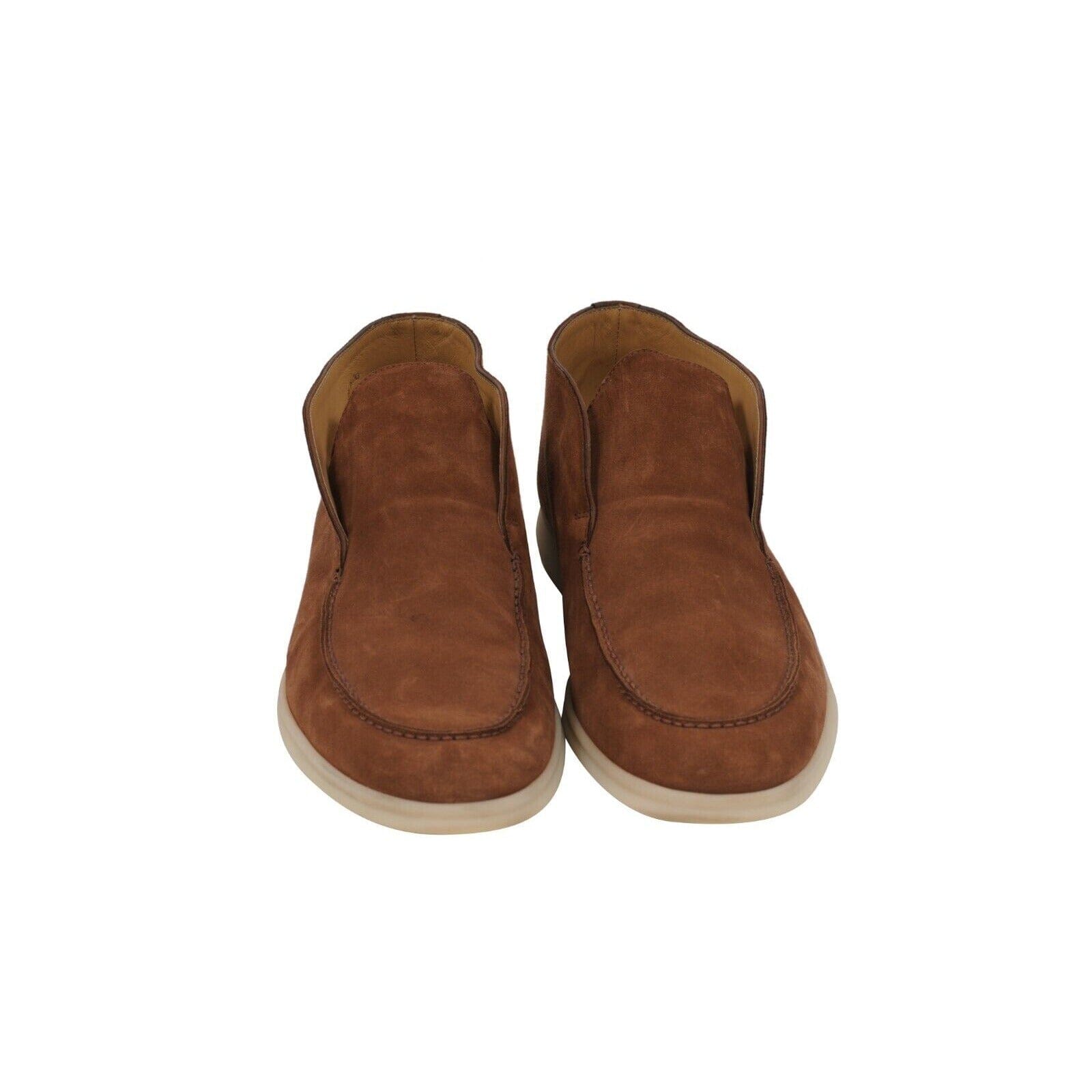 Loro Piana Mens Open Walk US 12.5 45.5 Brown Suede Slip On Chukkas