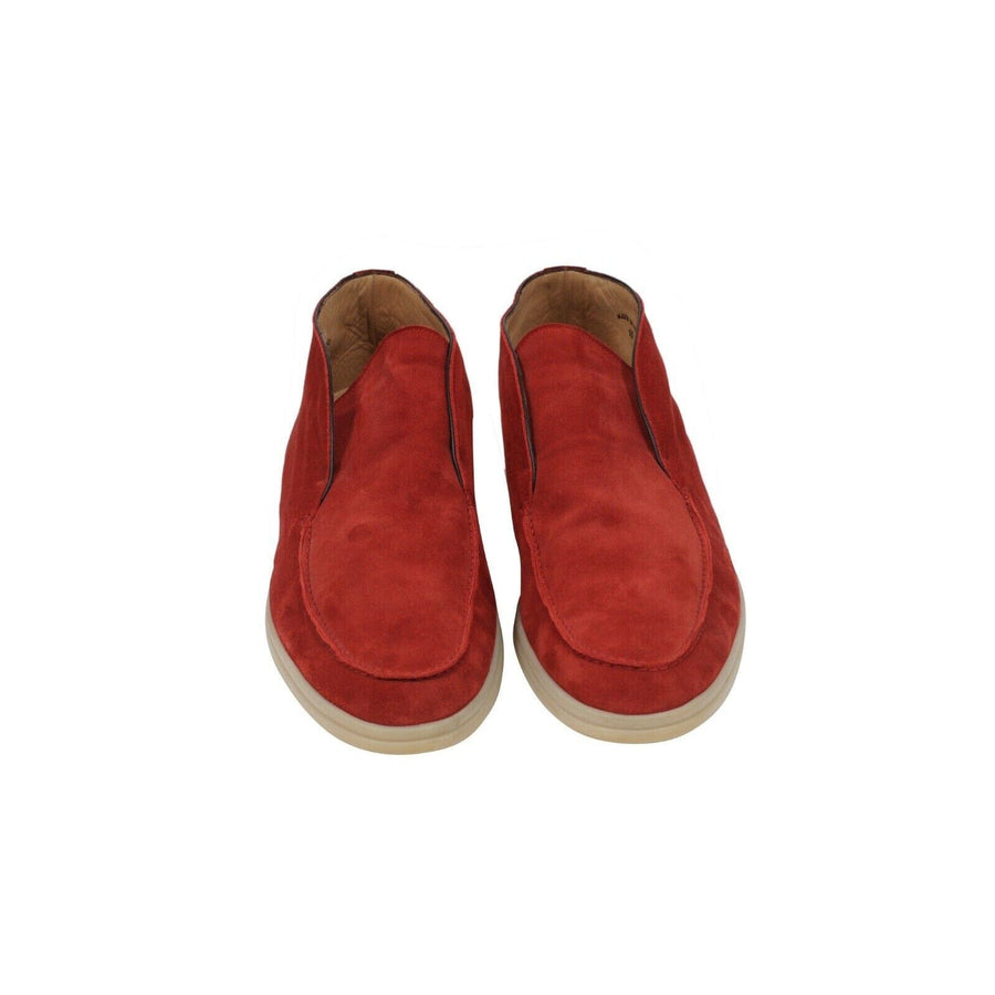 Loro Piana Open Walk Ankle Boots Size US 13 46 Red Suede Slip On Mid Top Chukkas Loro Piana 
