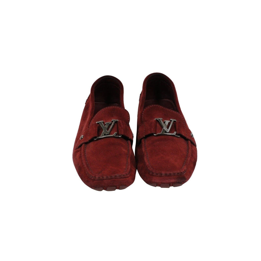 Louis Vuitton Men Monte Carlo Loafer US 13 LV 12 Red Suede Moccasin Slip On Louis Vuitton 