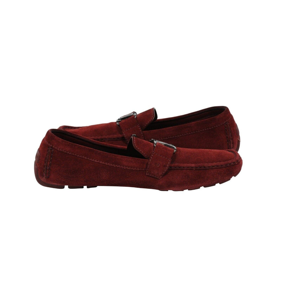 Louis Vuitton Men Monte Carlo Loafer US 13 LV 12 Red Suede Moccasin Slip On Louis Vuitton 