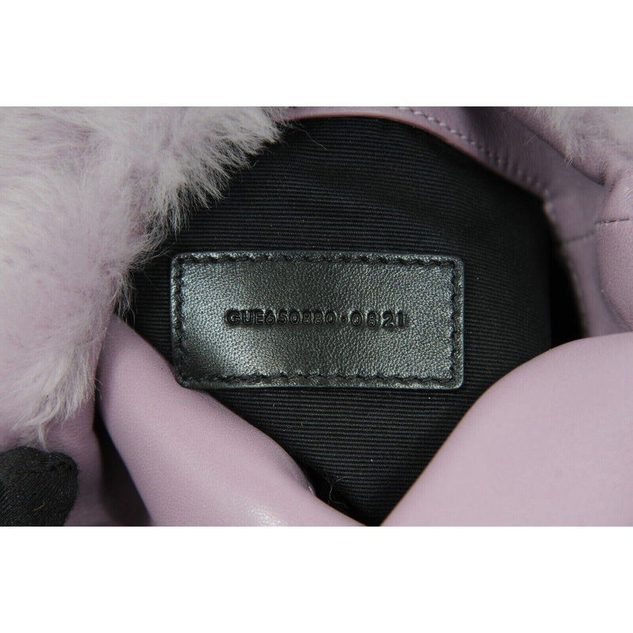 Loulou Shearling Quilted Clutch Bag Lilac Purple Silver Logo SAINT LAURENT 