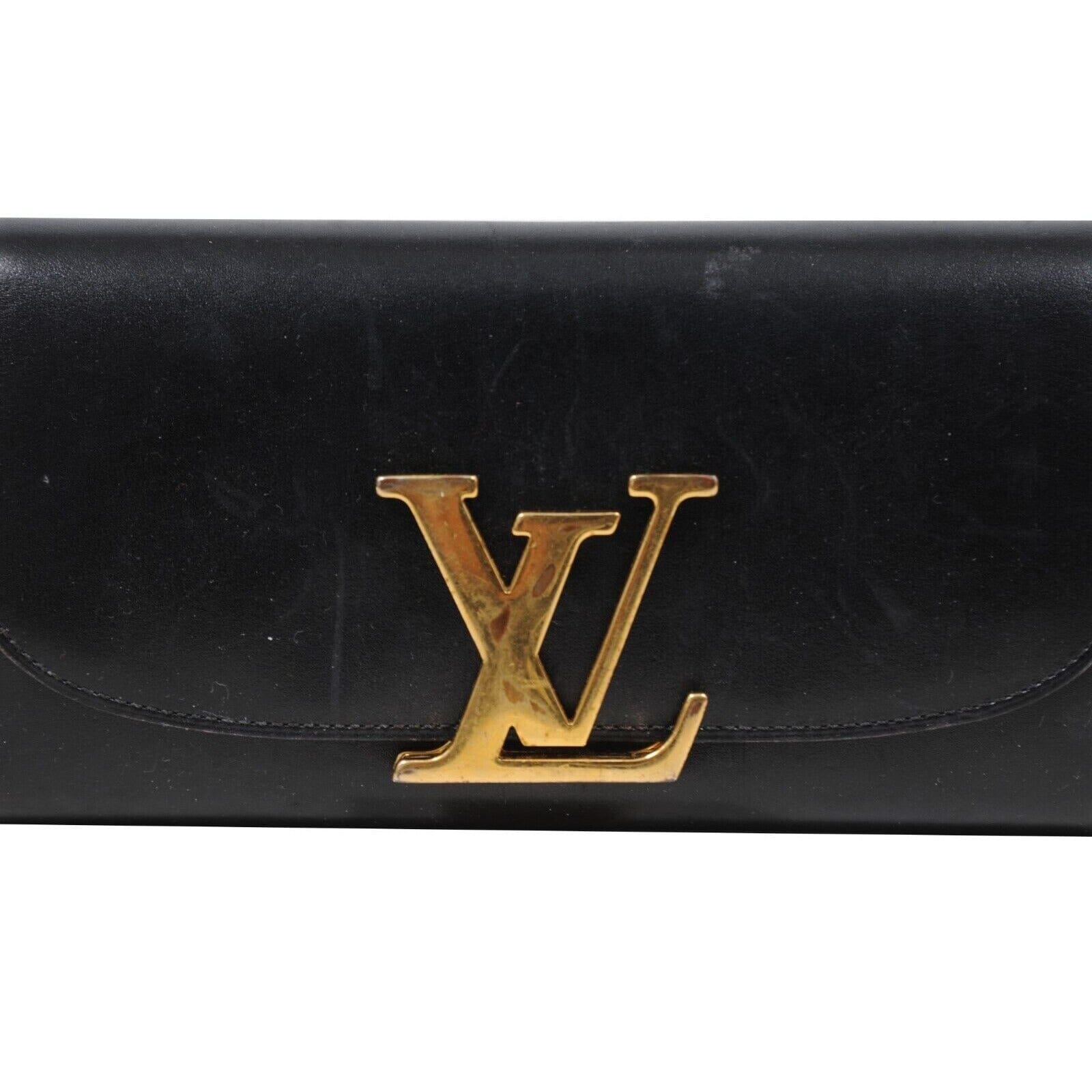 Louis Vuitton Women LV Vivienne Long Wallet Black Leather Gold