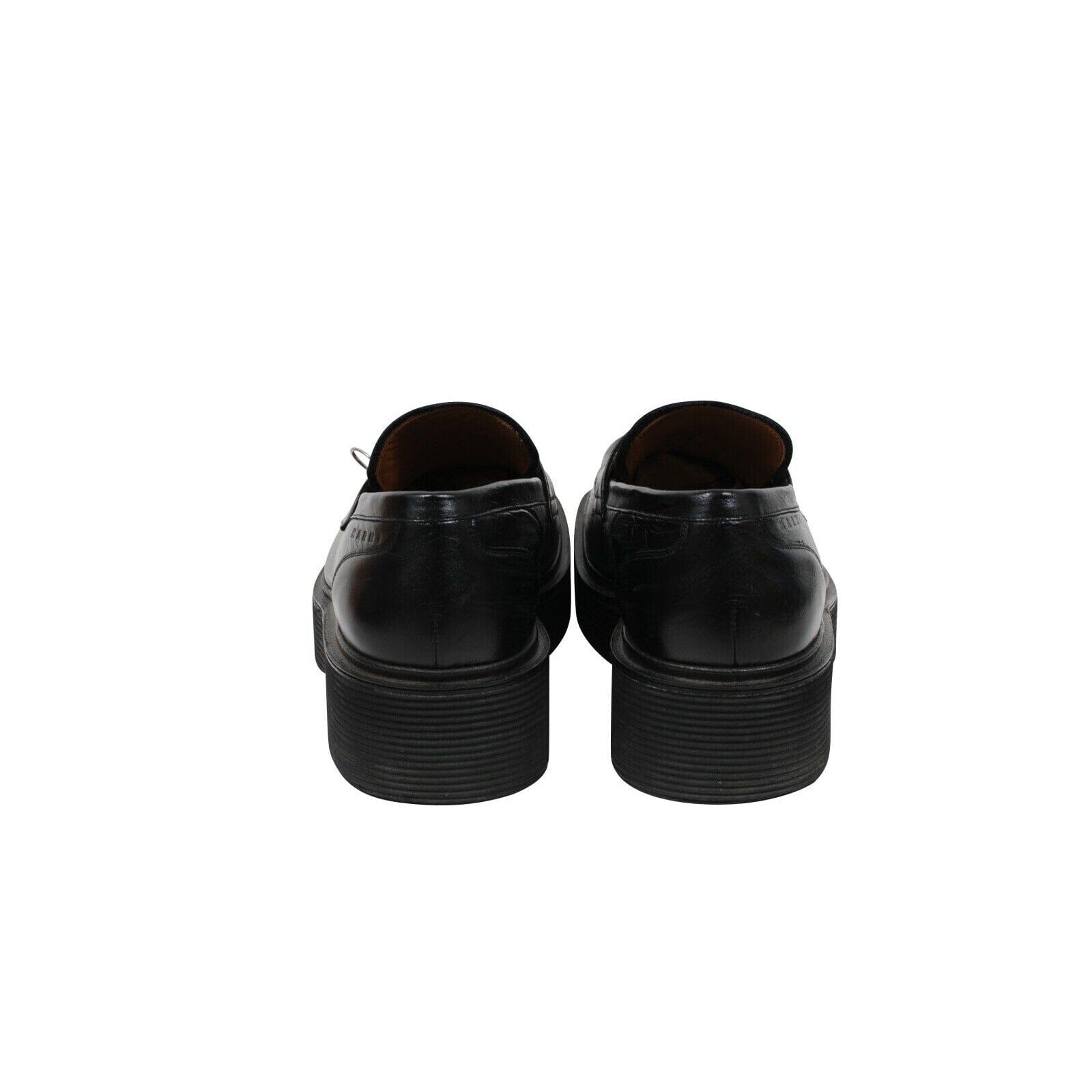 Marni Mens Square Toe Platform Loafers US 10 43 Black Leather