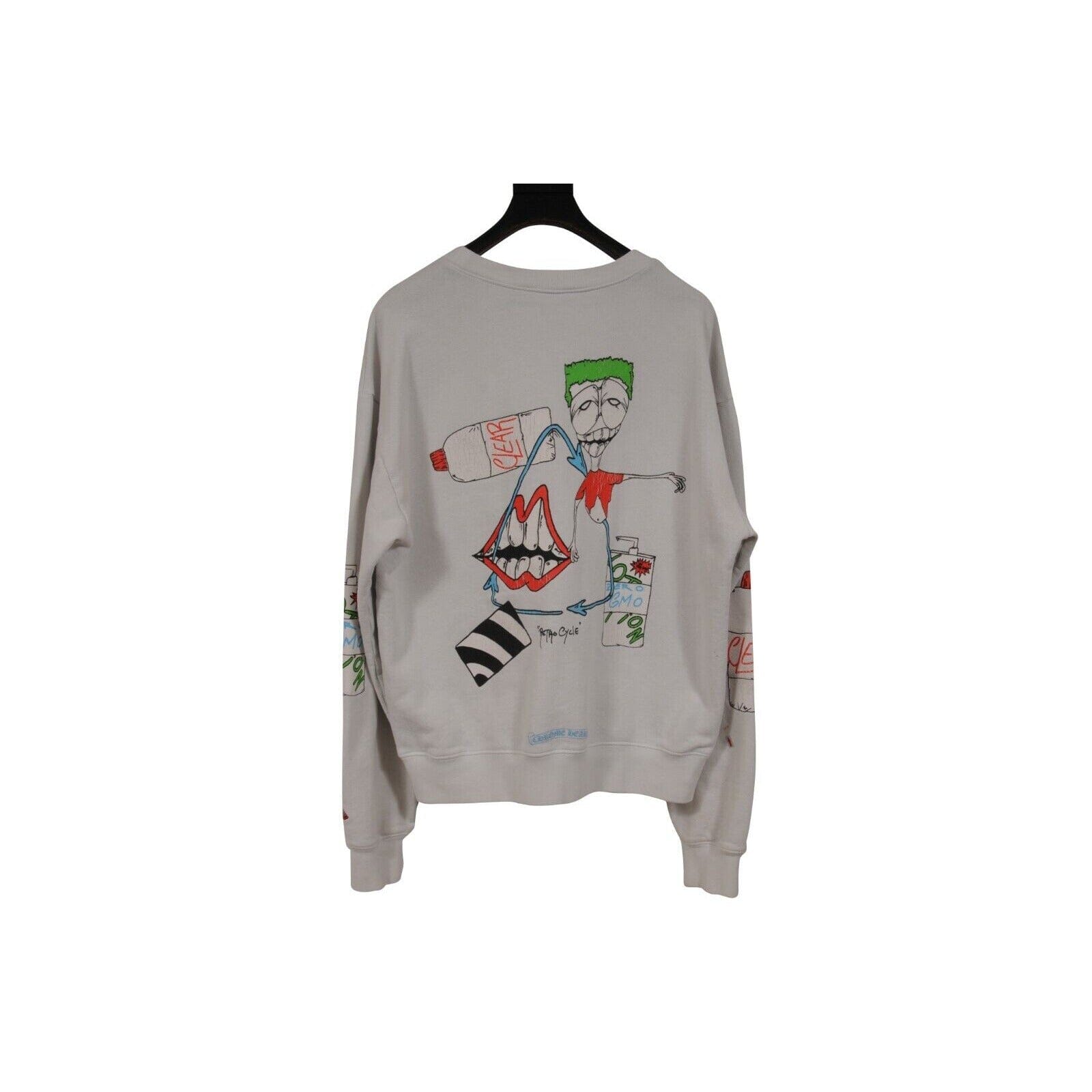 Chrome Hearts Mens Matty Boy Retro Cycle Sweatshirt Small White 