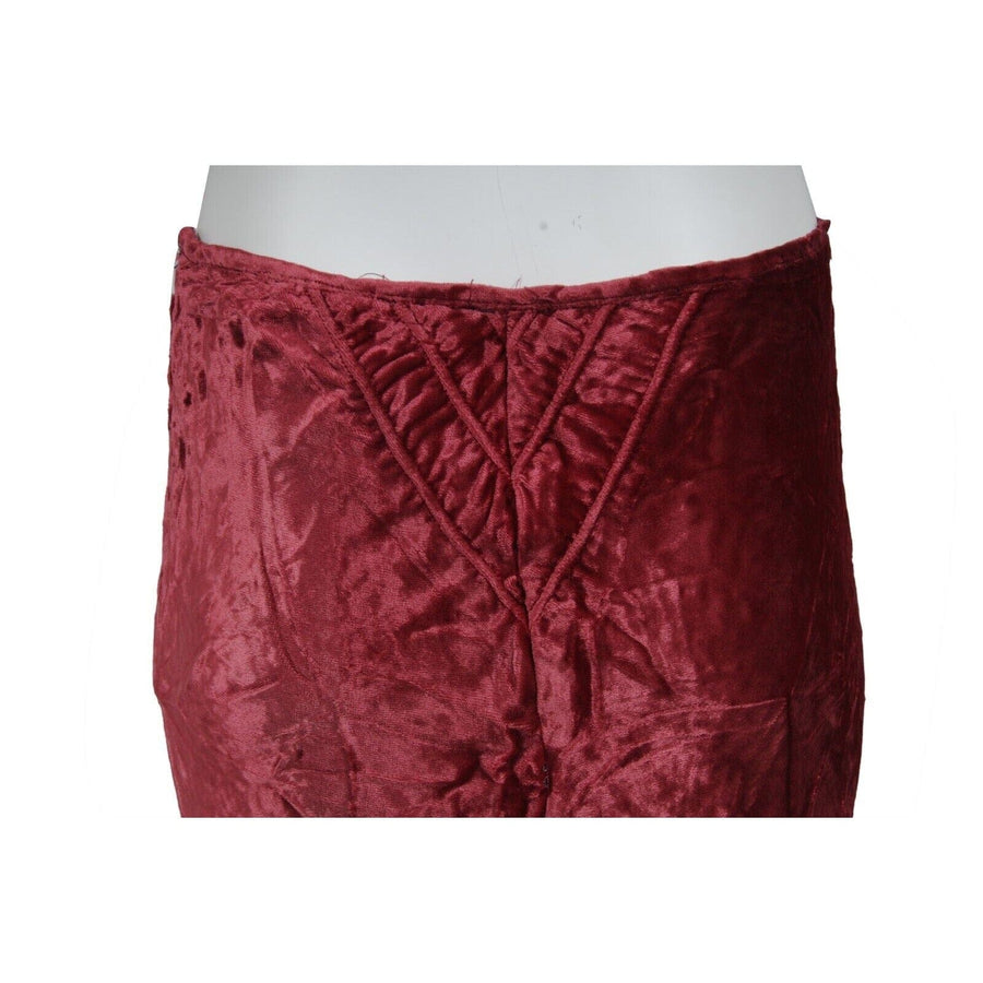 Maxi Split Skirt Small Red Black Velvet Crystals VOYAGE 