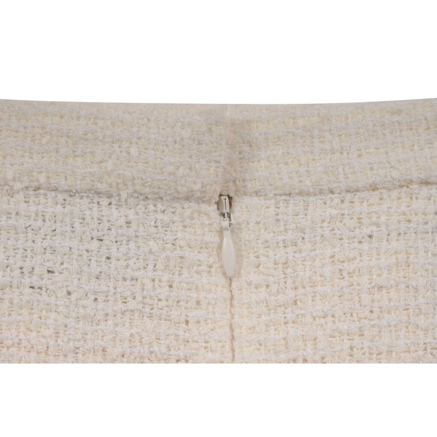 Nude Tan White Cargo Pocket Tweed CC Logo Mini Skirt CHANEL 