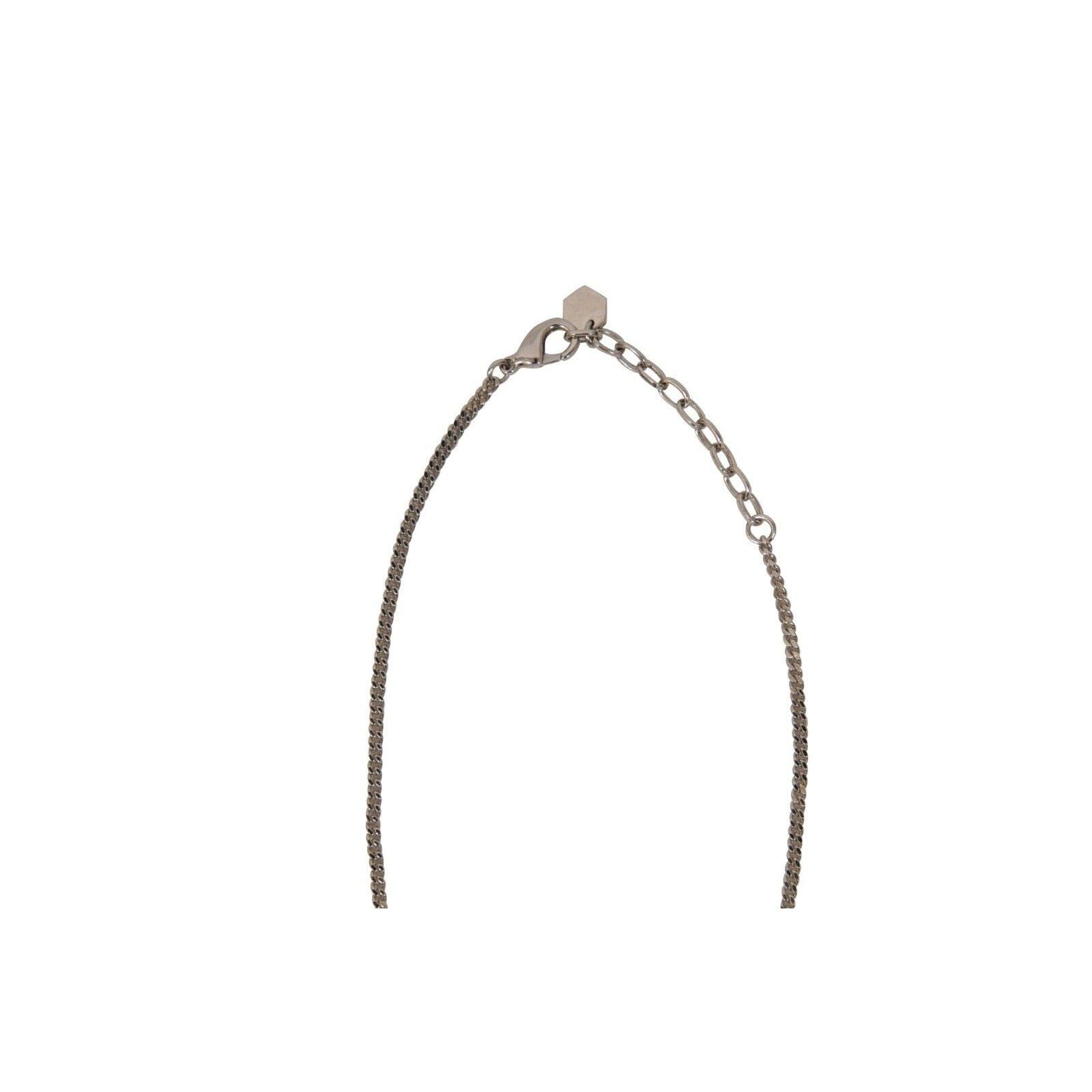 Dior Oblique Logo Turquoise Silver Necklace Spell Out Pendant