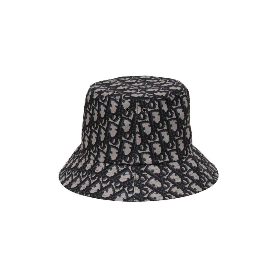 Oblique Reversible Teddy-D Brim Bucket Hat Grey Blue Logo Cap Size 58 DIOR 