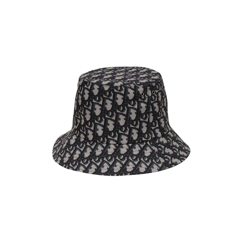 Oblique Reversible Teddy-D Brim Bucket Hat Grey Blue Logo Cap Size 58 DIOR 