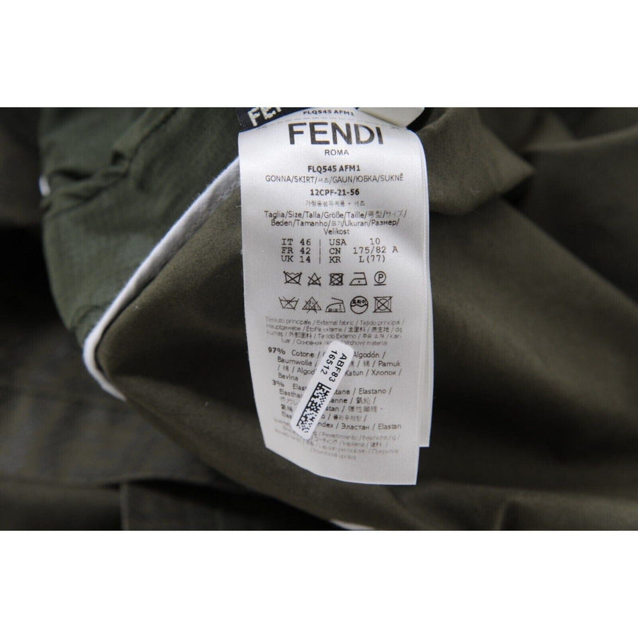 Olive Green Cargo FF Logo Mini Skirt Fendi 