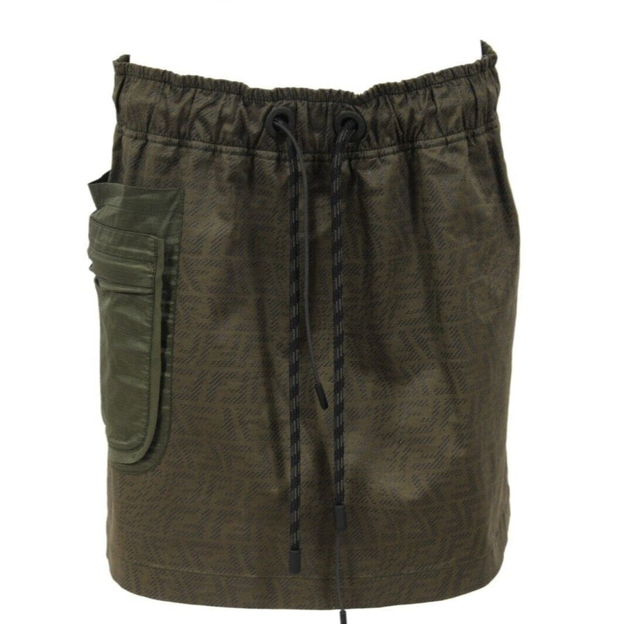 Olive Green Cargo FF Logo Mini Skirt Fendi 