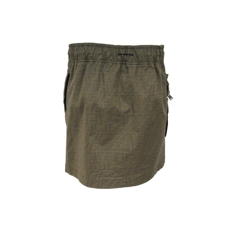 Olive Green Cargo FF Logo Mini Skirt Fendi 