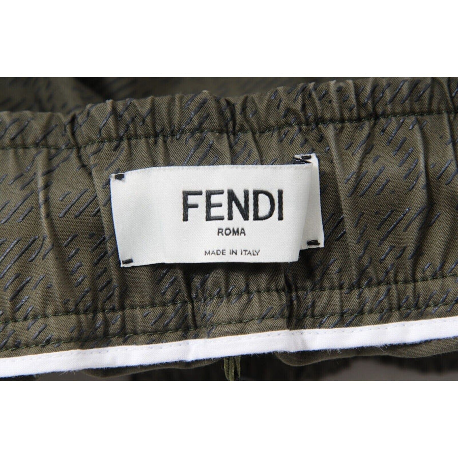 Olive Green Cargo FF Logo Mini Skirt Fendi 