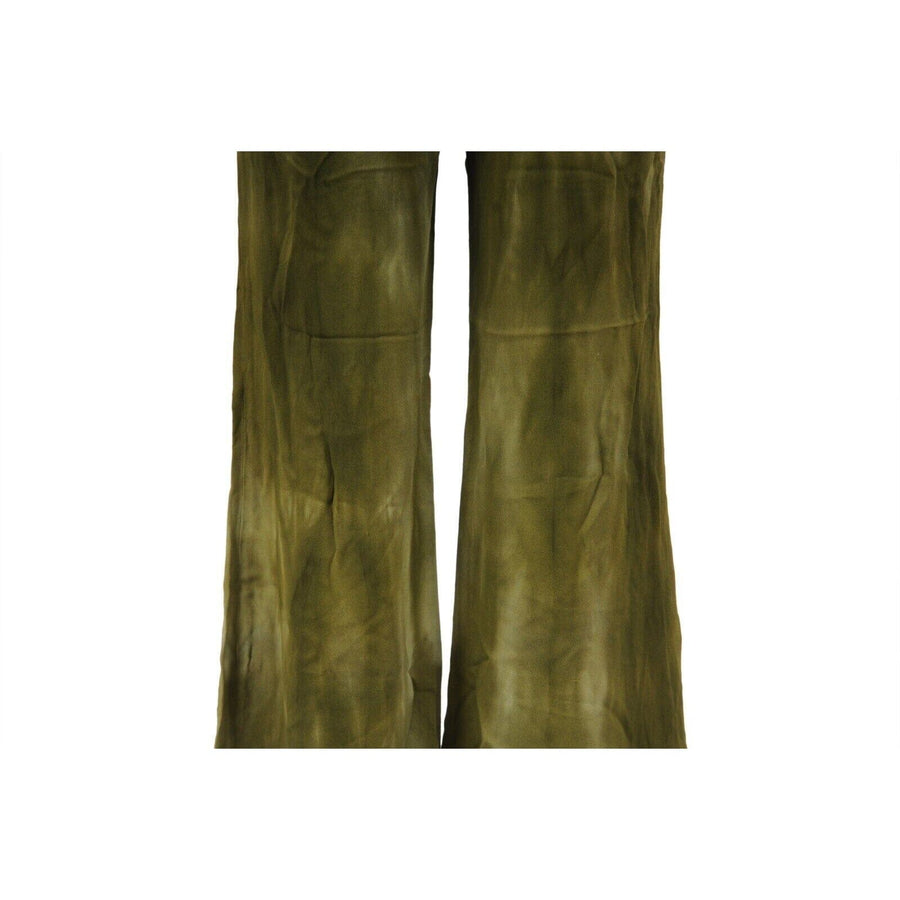 Olive Green Wide Leg Trousers Bell Bottom Sweatpants BALMAIN 