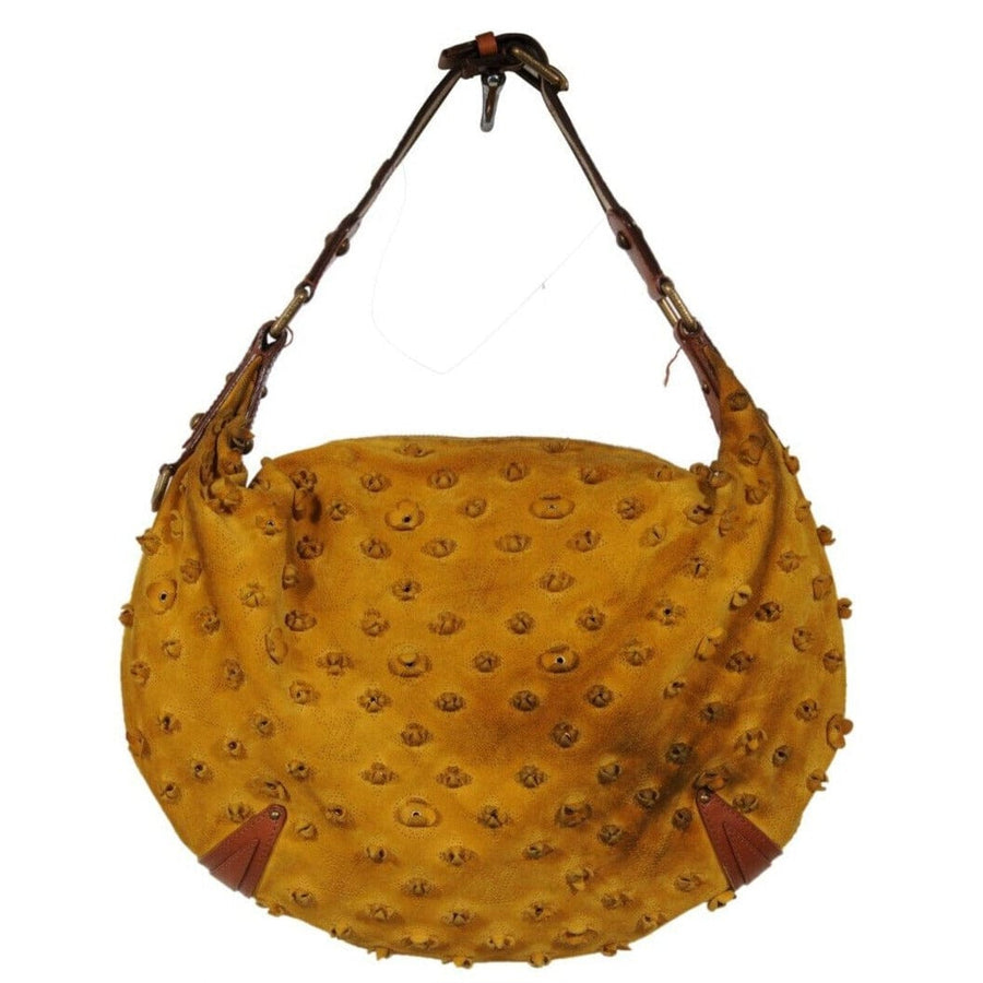 Onatah GM Maize Yellow Suede Mahina Fleurs Lv Logo Shoulder Bag Louis Vuitton 