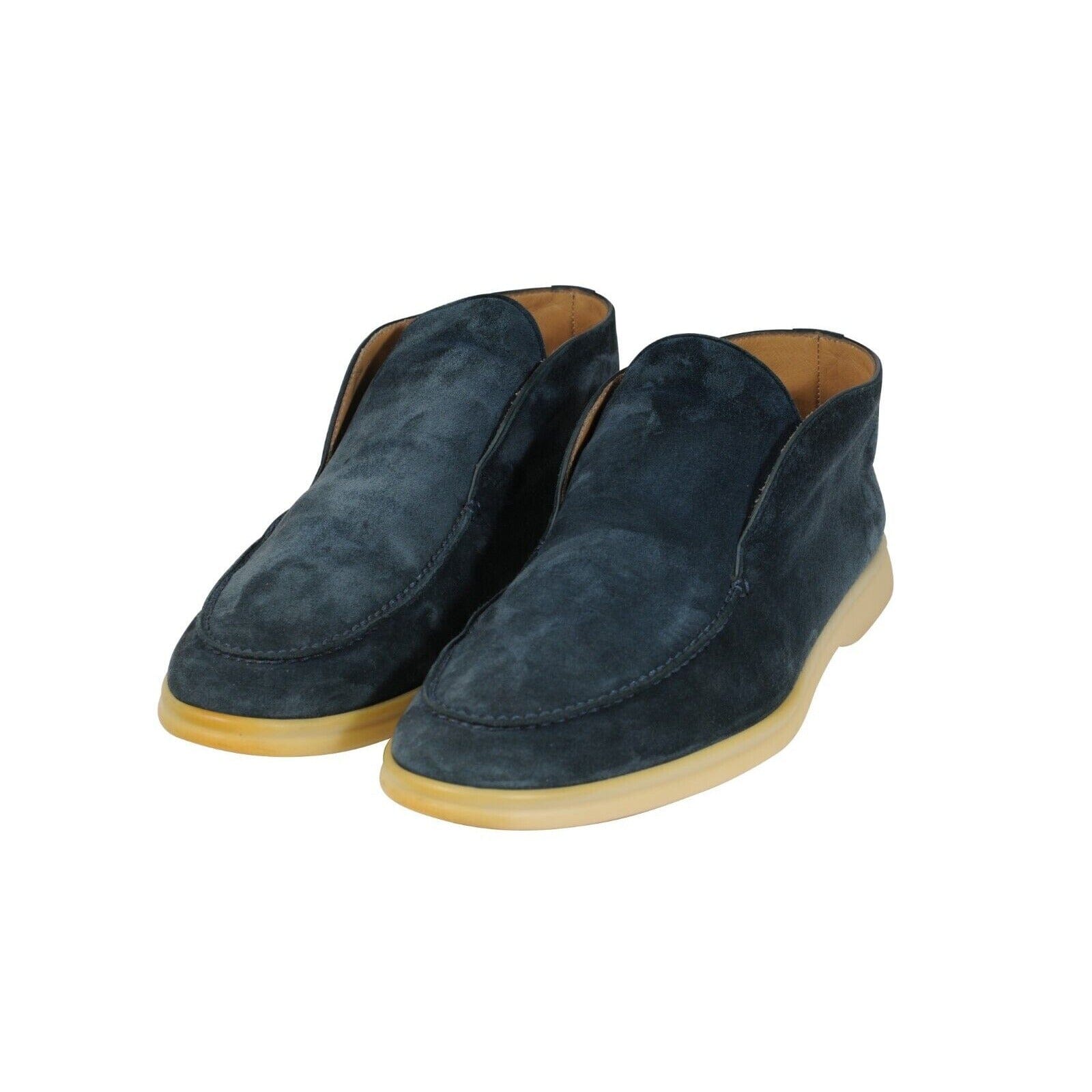 Loro Piana Men Open Walks US 7 40 Blue Suede Slip On Chukkas Ankle