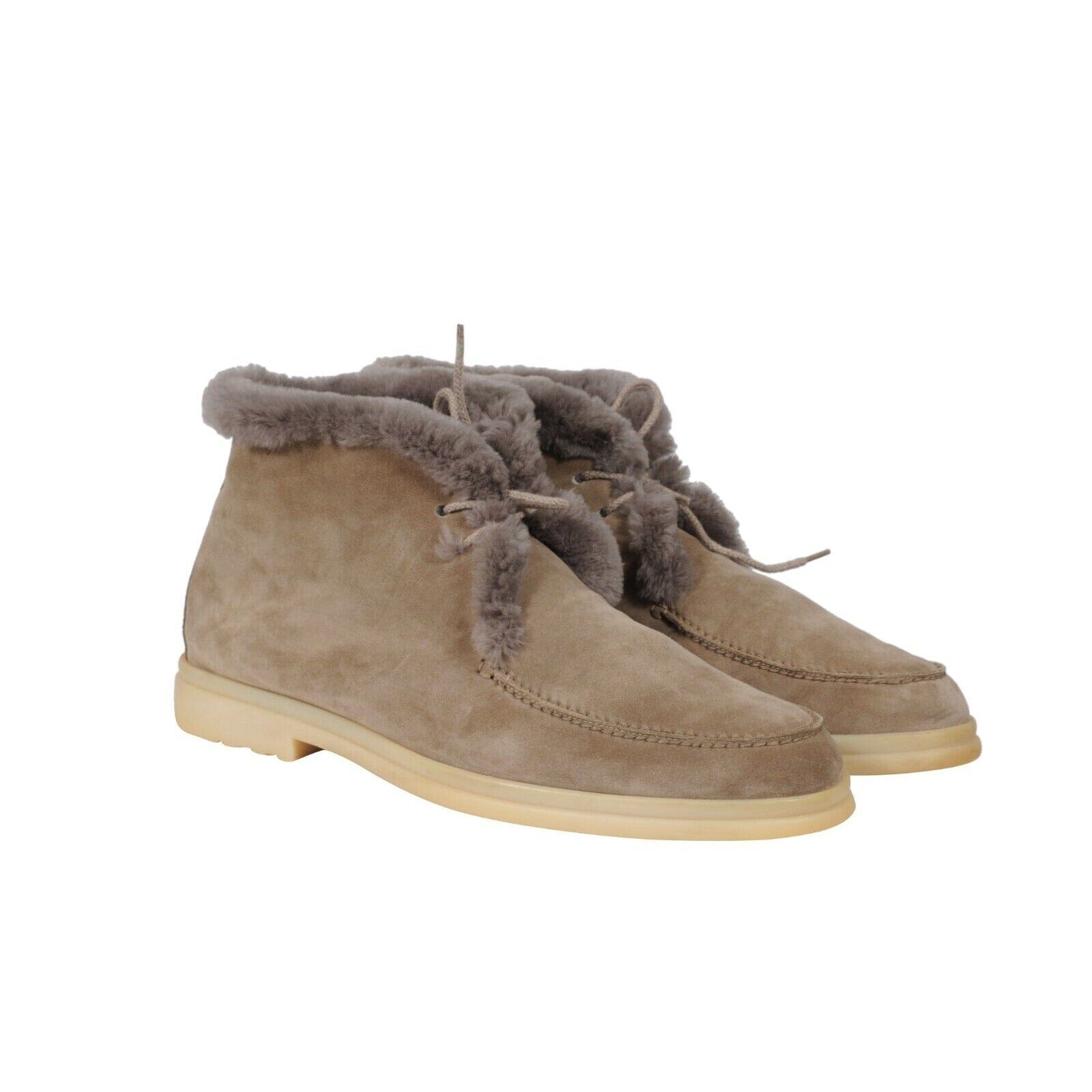 Loro Piana Mens Open Walks US11.5 EU44.5 Tan Suede Beaver 