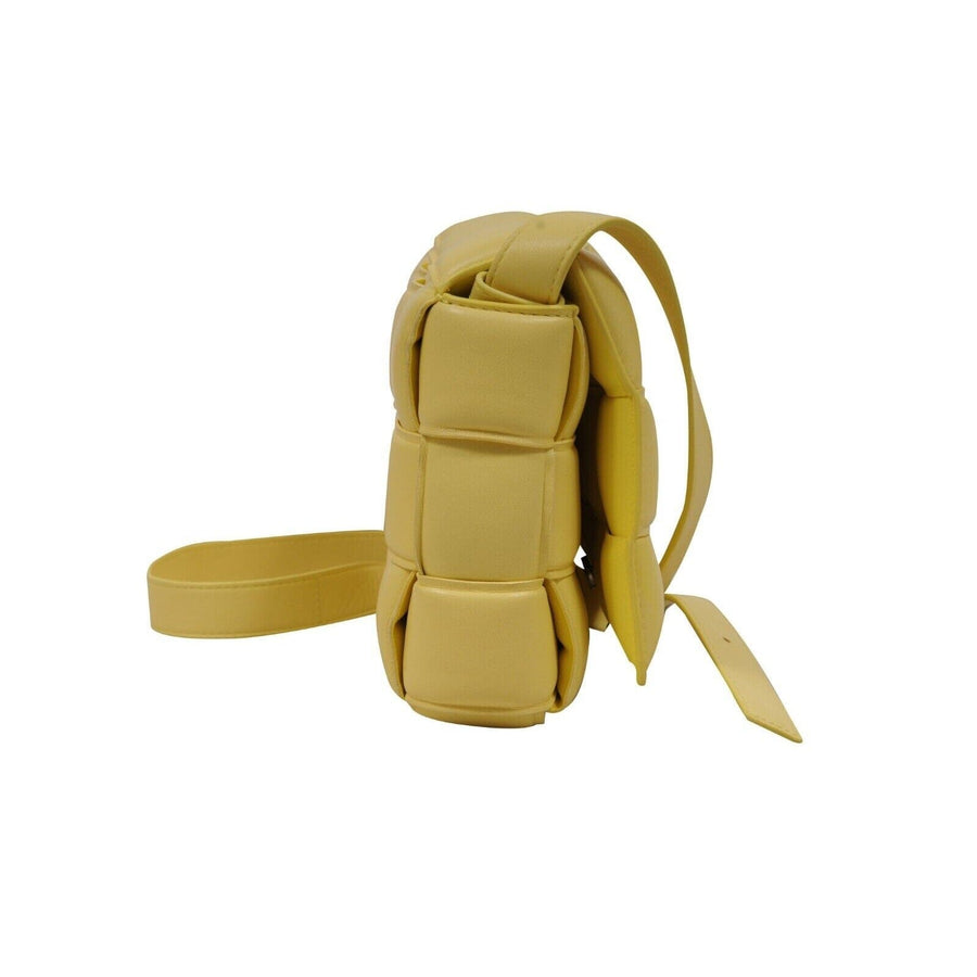 Padded Cassette Crossbody Bag Yellow Intrecciato Leather Bottega Veneta 