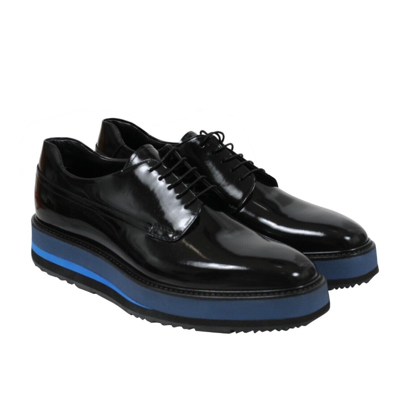 Prada Mens US10.5 UK9.5 Platform Chunky Derby Black Leather  display picture 1