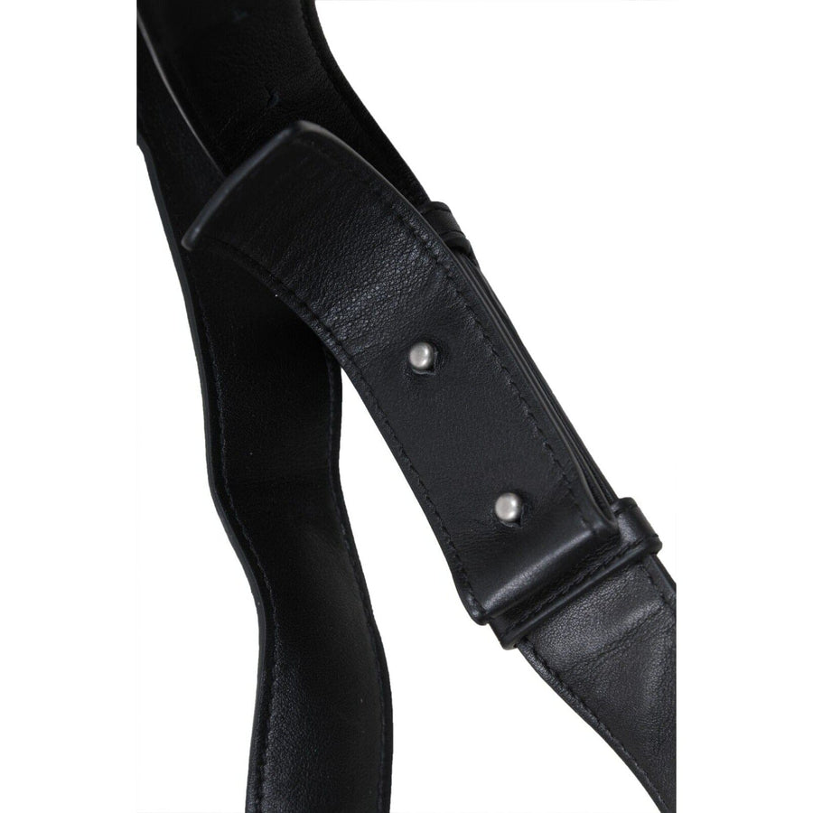 Point Top Handle Bag Black Leather Crossbody Strap Medium Bottega Veneta 
