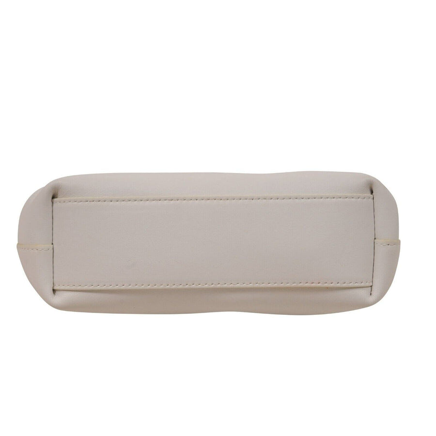 Point Top Handle Bag White Leather Crossbody Strap Small Bottega Veneta 