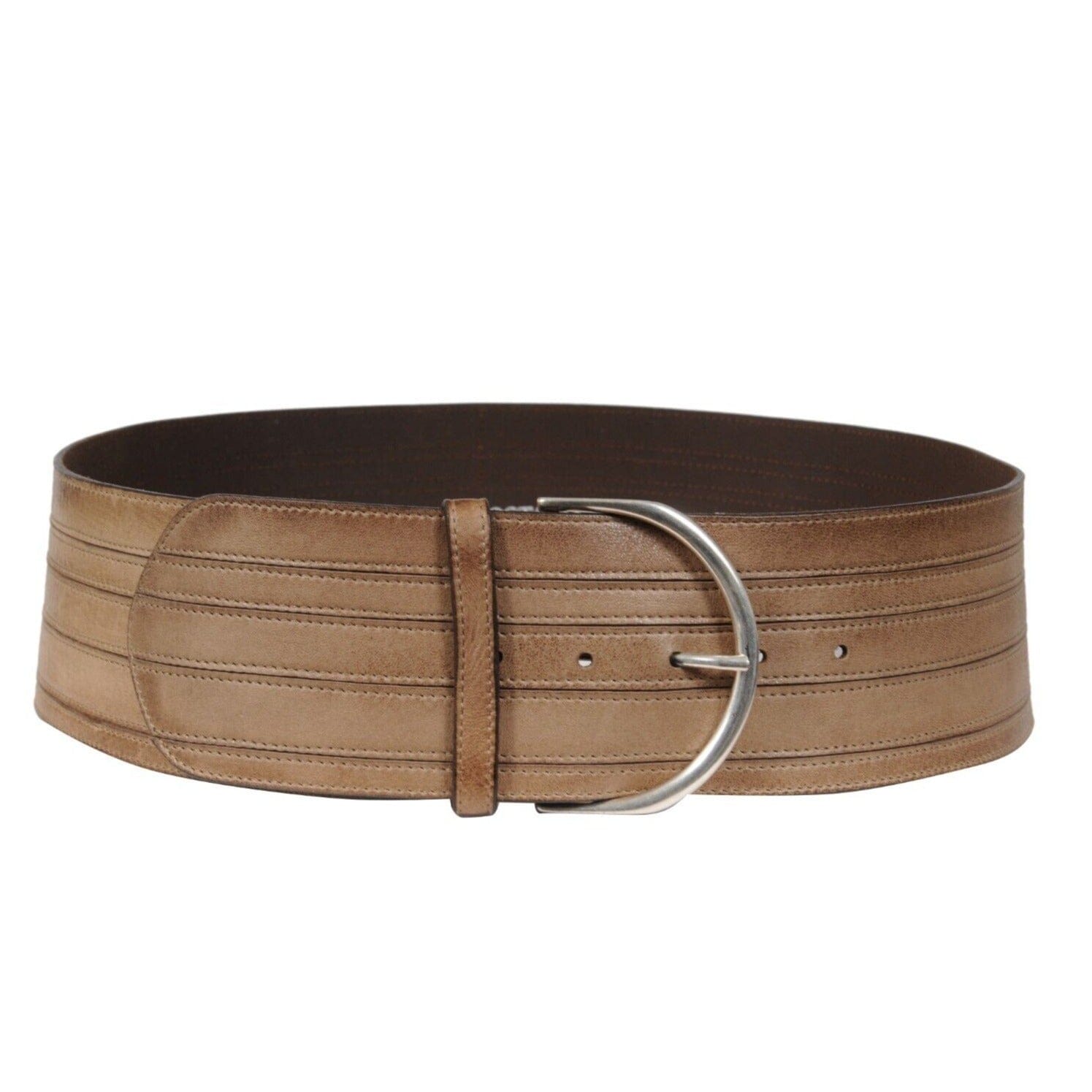 Post & CO Women’s Brown Leather Belt Post & Co. Sand Suede Braided Belt – Halo Shoes main image 3