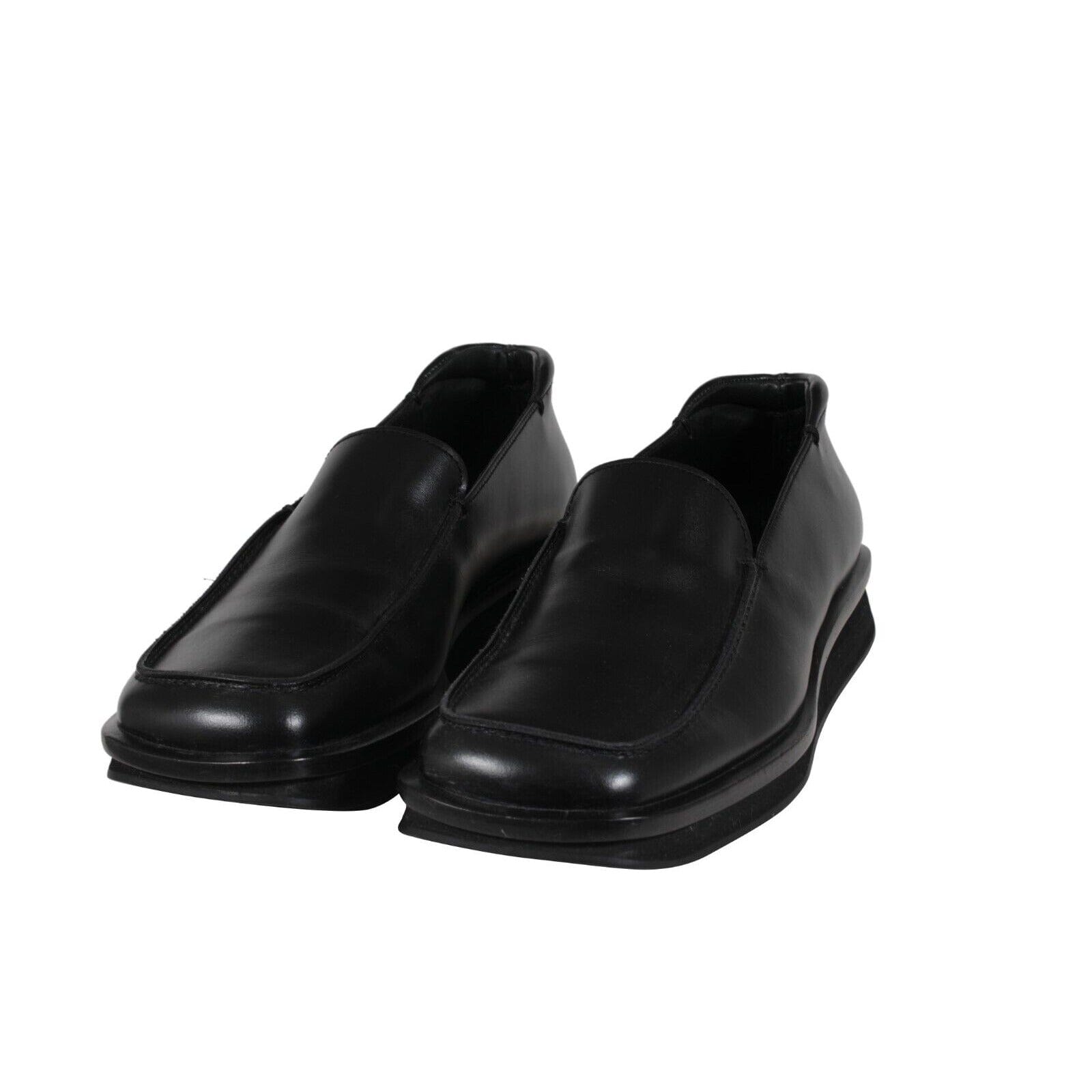 Prada Mens AW99 Vintage Square Toe Loafers US 9 UK 8 Black Leather