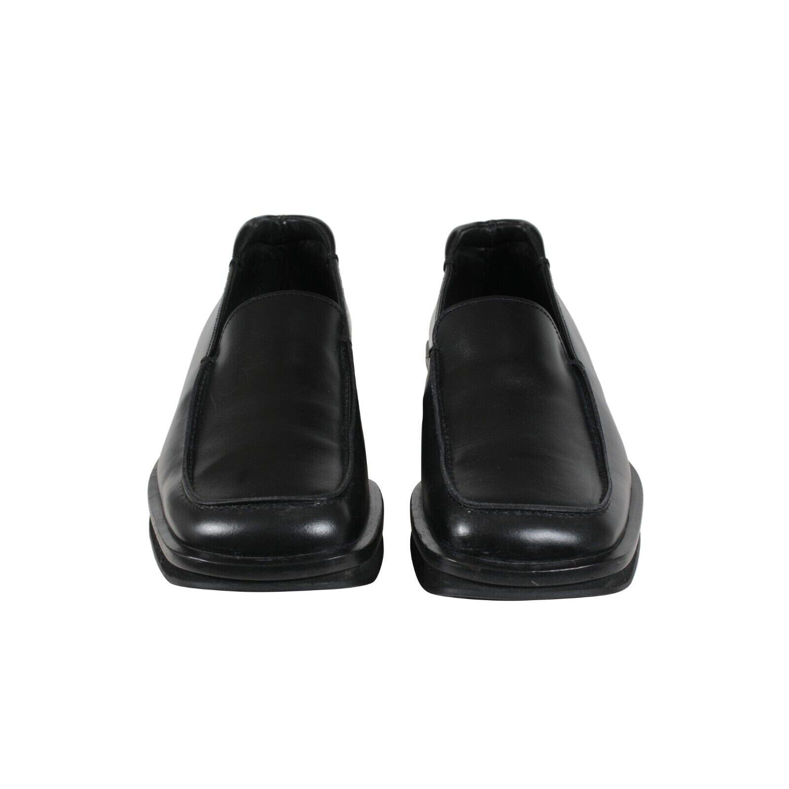 Prada Mens AW99 Vintage Square Toe Loafers US 9 UK 8 Black Leather Sli THE-ECHELON Prada Mens AW99 Vintage Square Toe Loafers US 9 UK 8 Black Leather Sli THE-ECHELON