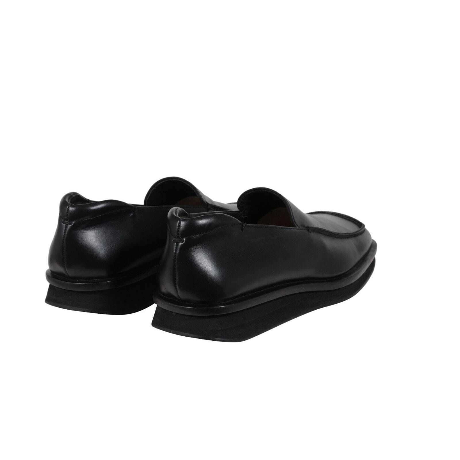 Prada Mens AW99 Vintage Square Toe Loafers US 9 UK 8 Black Leather