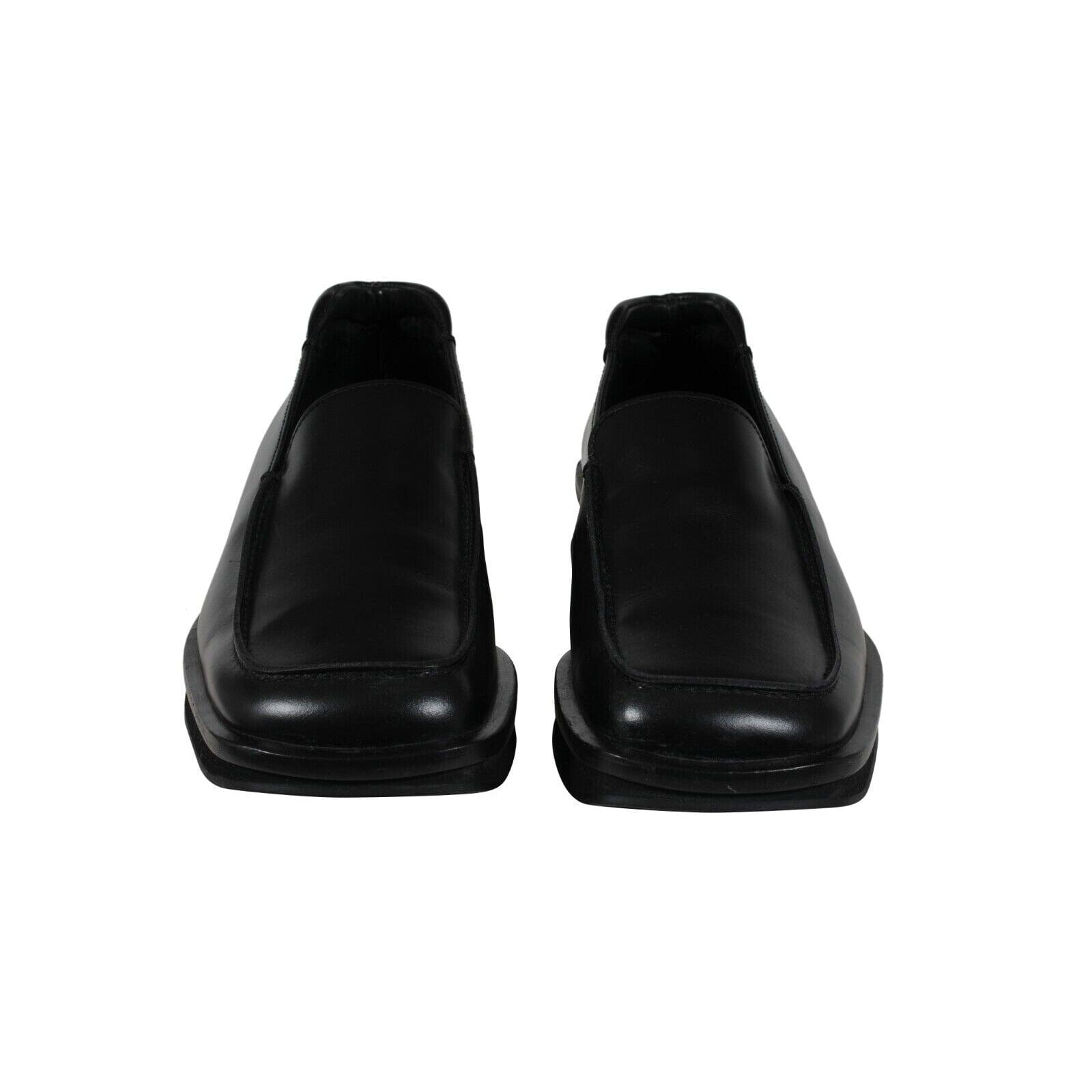 Prada Mens AW99 Vintage Square Toe Loafers US 9 UK 8 Black Leather
