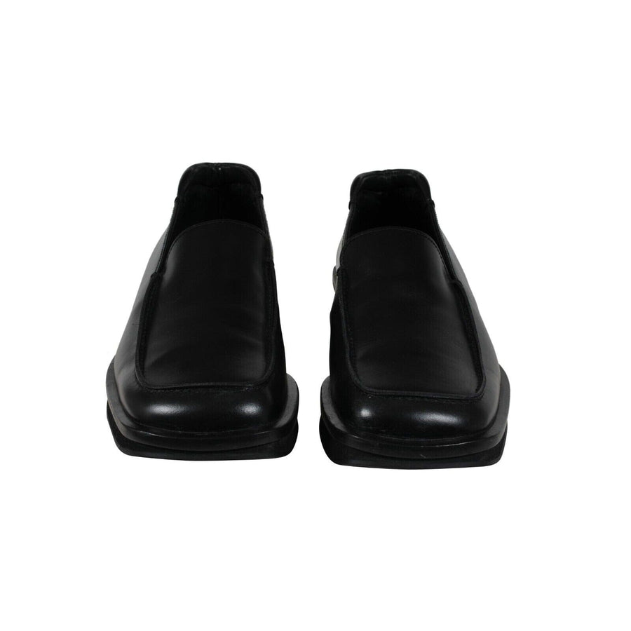 Prada Mens AW99 Vintage Square Toe Loafers US 9 UK 8 Black Leather