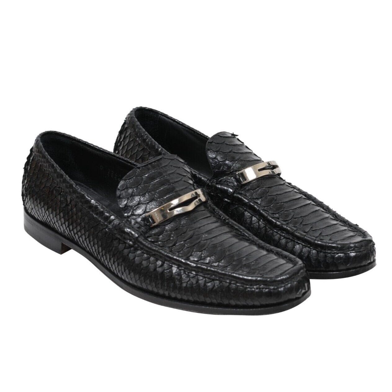 Prada Mens Penny Loafers Size US 10 UK 9 Black Python Snake Skin