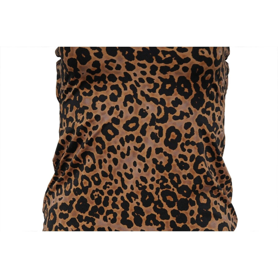 Racerback Mini Dress Size Small Leopard Print Stretch Jersey VETEMENTS 