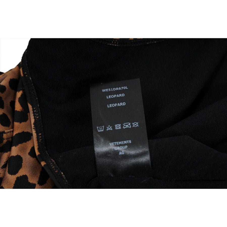 Racerback Mini Dress Size Small Leopard Print Stretch Jersey VETEMENTS 