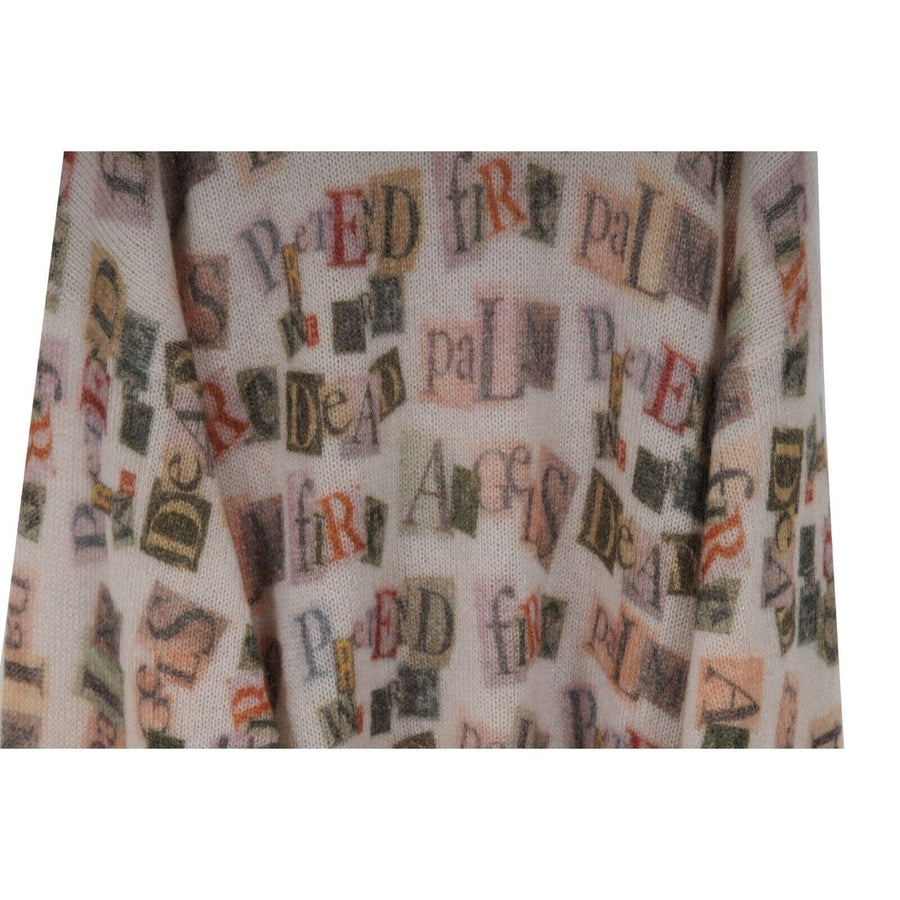 Ransom Note All Over Logo Sweater Mohair Pullover Long Sleeve Palm Angels 