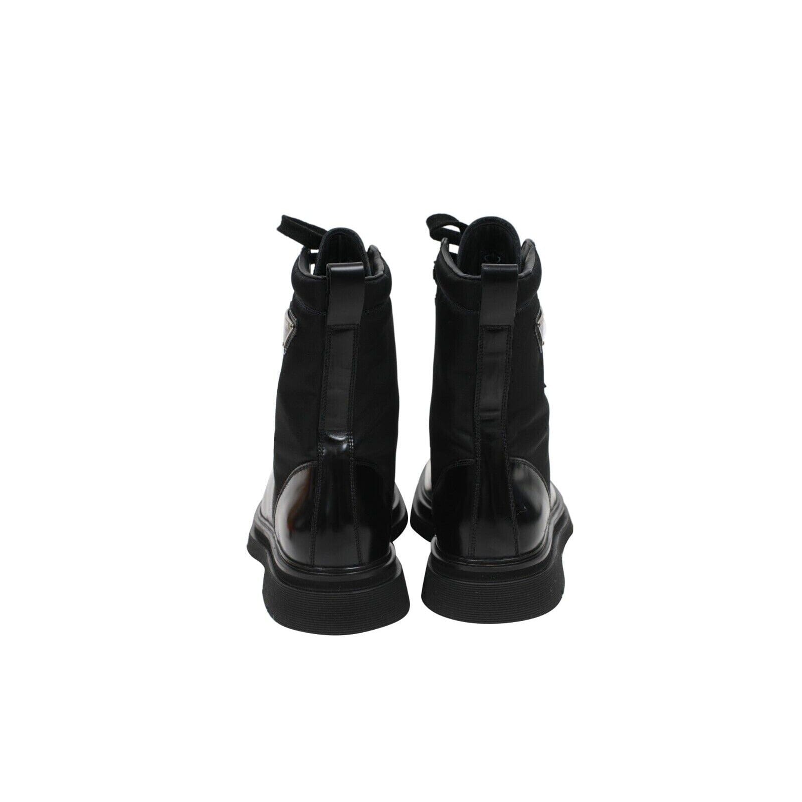 Prada Men Combat Boots US10 UK9 Black Leather Nylon Chunky Sport Rubber Sole Prada Men main image 4