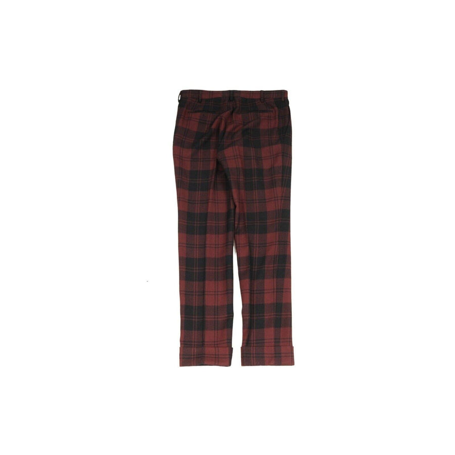 Red Black Wool Plaid Dress Pants Trousers VALENTINO 